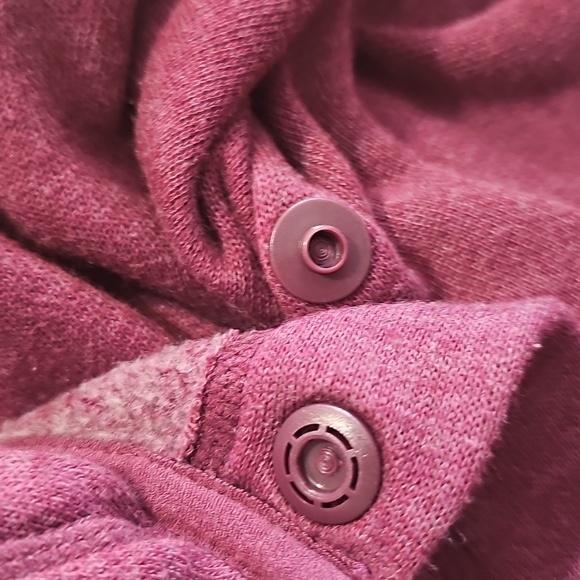 Z by Zella Shooting Star Drape Collar Cardigan Snap Sweatshirt Large Thumbholes - Picture 6 of 11